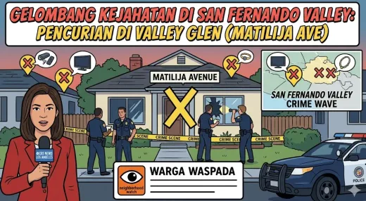 Gelombang Kriminalitas di San Fernando Valley Memanas Setelah Insiden Pembobolan Rumah di Valley Glen