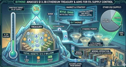 Ambisi Hegemoni: Bitmine Akumulasi Ethereum $13,3 Miliar, Targetkan Kendali 5% Pasokan dan Kedaulatan Dominasi Jaringan 2026