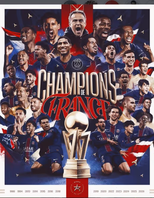 PSG Rebut Gelar Ligue 1 ke-14: Musim Terberat di Era Luis Enrique, Hajar Lens di Kandang Sendiri