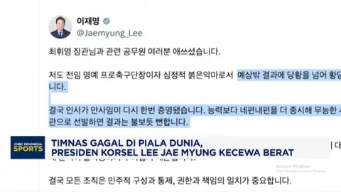 Presiden Korsel Kecewa Berat Usai Timnas Gagal ke Babak Gugur Piala Dunia 2026