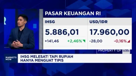 IHSG Tembus 5.886 di Sesi I, Rupiah Terus Melemah ke Rp 17.960 per Dolar AS