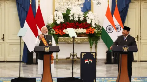 Prabowo dan Modi Sepakati Kerja Sama Rudal Jarak Jauh, Perkuat Poros Maritim