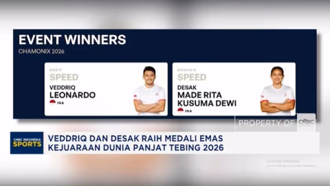 Veddriq dan Desak Sumbang Emas, Dominasi Indonesia di Kejuaraan Dunia Panjat Tebing 2026
