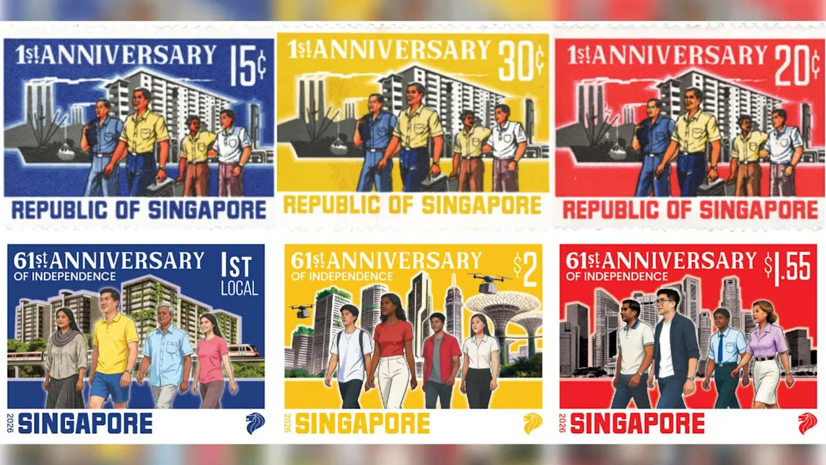 SingPost Luncurkan Prangko HUT ke-61, Reinterpretasi Desain Ikonik 1966