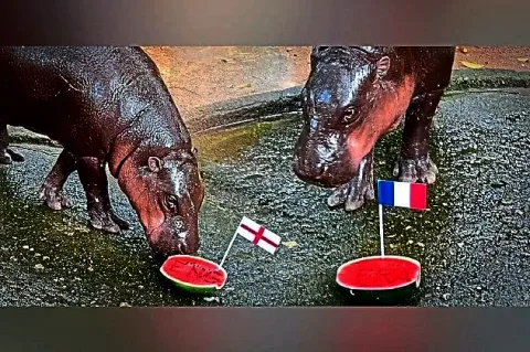 Pygmy Hippo Moo Deng Ramal Final Piala Dunia 2026: Prancis vs Inggris