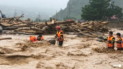 Banjir Bandang di Lai Chau, Vietnam: 4 Tewas, 4 Hilang, Ratusan Rumah Terendam