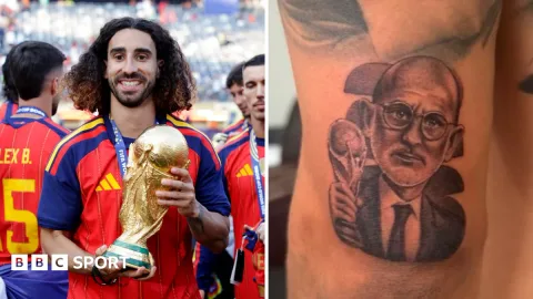 Janji Terpatuhi: Bek Spanyol Marc Cucurella Tato Wajah Pelatih Luis de la Fuente