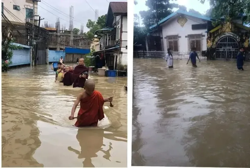 Banjir Rendam Sejumlah Kawasan di Yangon Akibat Hujan Deras, Warga Mengungsi