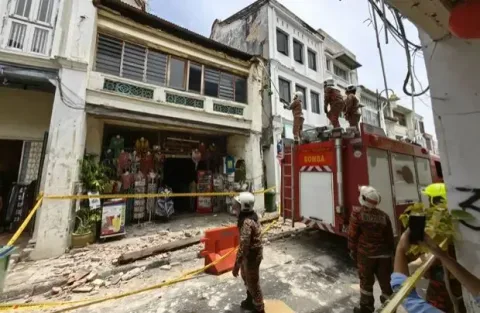 Wisatawan Sri Lanka Terluka Akibat Reruntuhan Bangunan Cagar Budaya di George Town