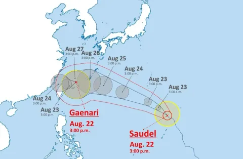 Dua Badai Mengancam Jepang: Gaenari Terbentuk, Saudel Diprediksi Menerjang Okinawa