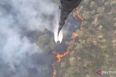 TNI AU Kerahkan Water Bombing Padamkan Karhutla di Palembang, Helikopter Disiagakan hingga Tuntas