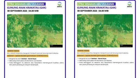 Abu Vulkanik Anak Krakatau Menjauh ke Samudra Hindia, Aktivitas Erupsi Masih Berlanjut