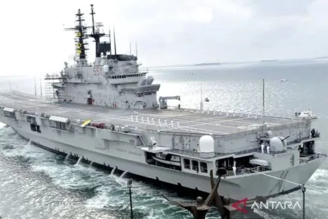 Kapal Induk Italia Giuseppe Garibaldi Akan Meriahkan Parade HUT ke-81 TNI di Teluk Jakarta