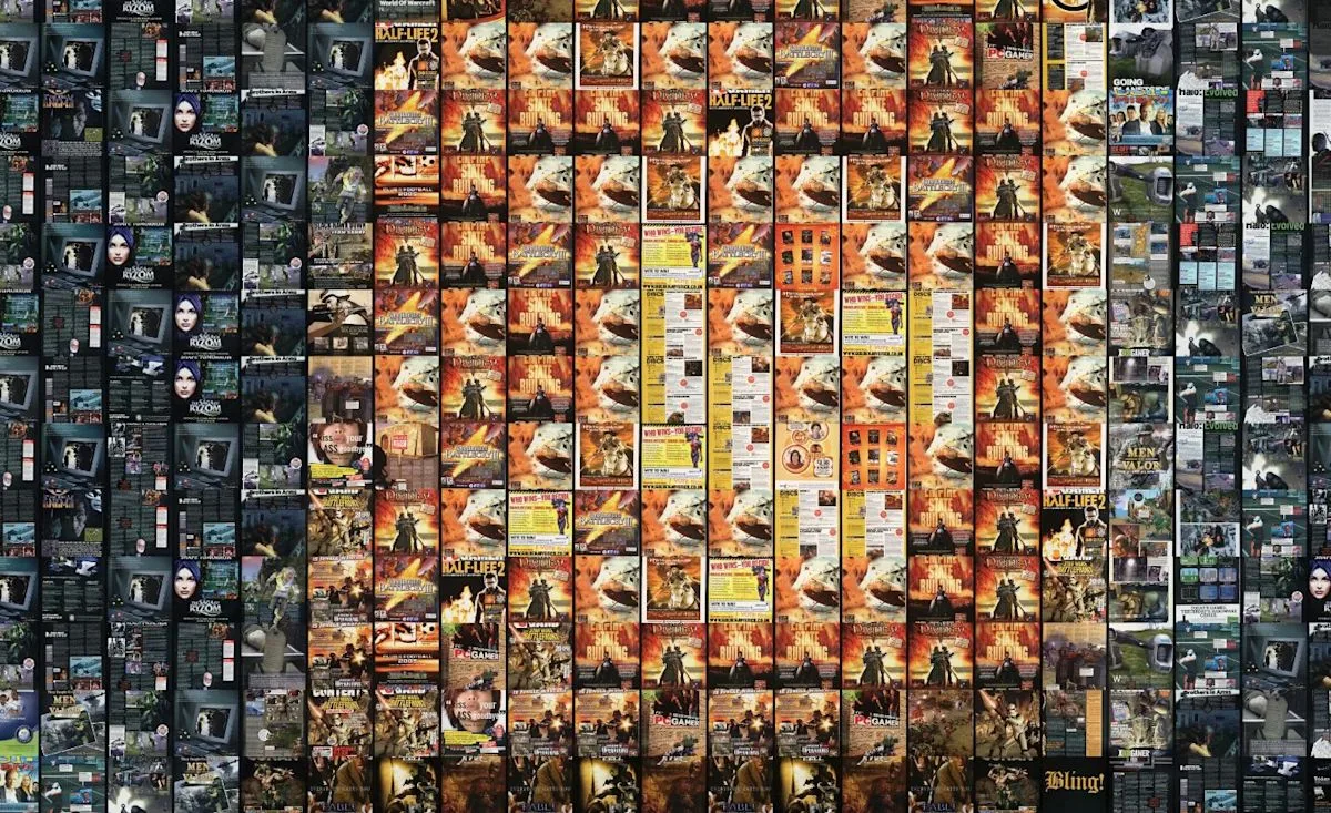PC Gamer Magazine 2004 Archive Transformed into Giant Photo Mosaic, Involving Python and AI Studio