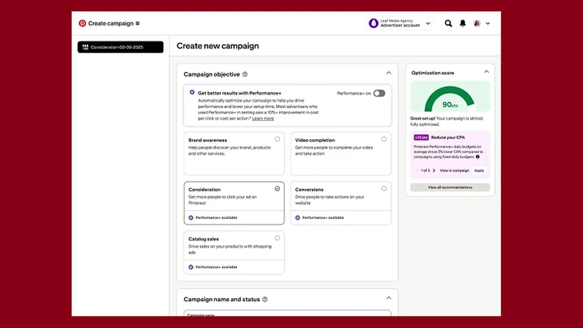 Pinterest Launches Campaign Optimization Score, Making AI-Powered Ads More Measurable