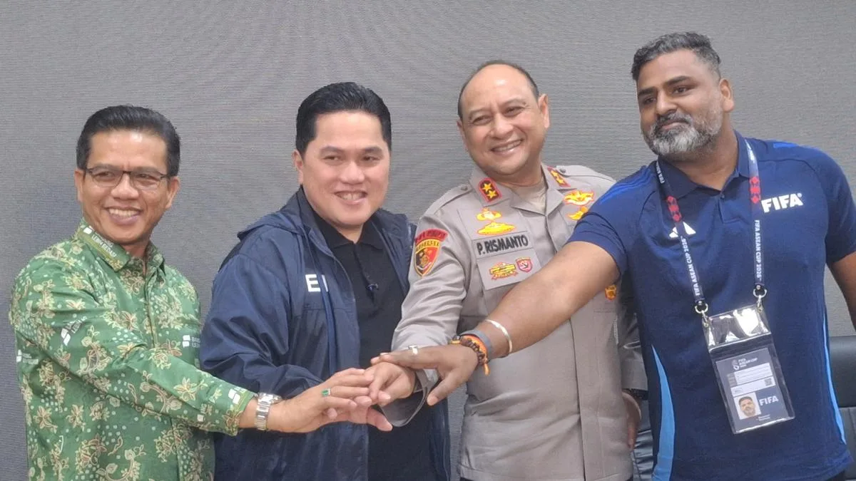 Erick Thohir Cek Stadion Si Jalak Harupat: 80% Branding Siap, FIFA ASEAN Cup 2026 Digelar Besok