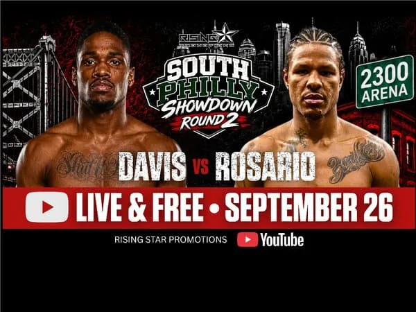 Duel Davis vs Rosario di Philadelphia Disiarkan Gratis via YouTube