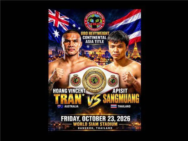 Duel Hoang Vincent Tran vs Apisit Sangmuang: Perebutan Sabuk UBO Asia di Bangkok