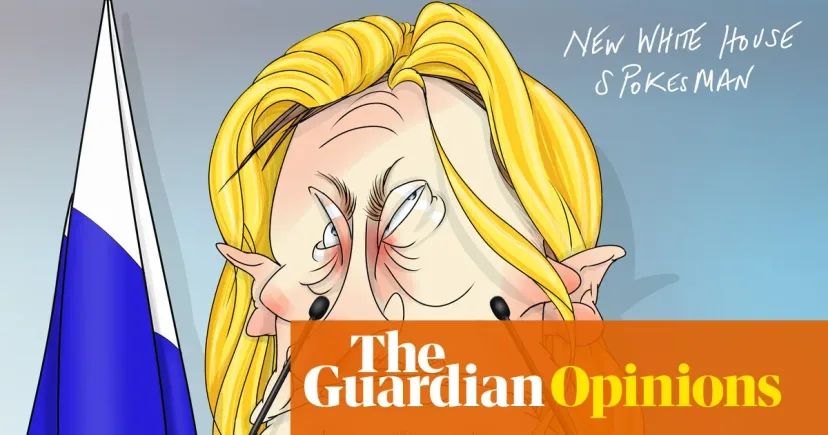 Guardian Cartoon Highlights Putin's Shadow Over White House Press Secretary's Chair