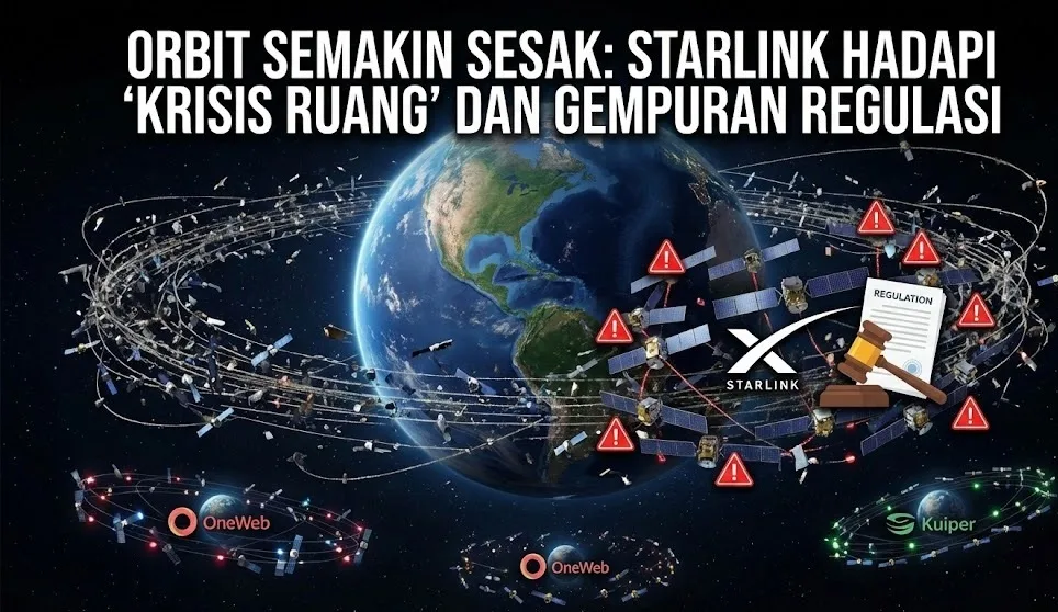 Orbit Semakin Sesak: Starlink Hadapi 'Krisis Ruang' dan Gempuran Regulasi di Tengah Kebangkitan Pesaing