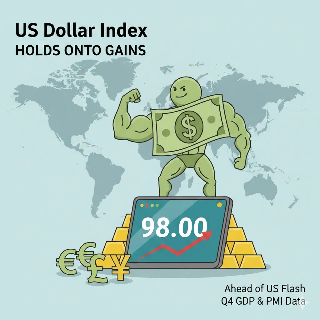 Dolar AS Kokoh di Level 98.00! Seluruh Mata Tertuju pada Rilis Data PDB dan PMI Amerika Malam Ini