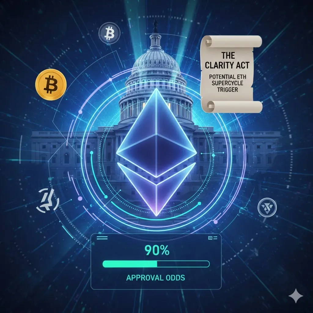 Ethereum di Ambang 'Super Cycle'! The Clarity Act Siap Jadi Pemicu, Peluang Persetujuan Tembus 90%