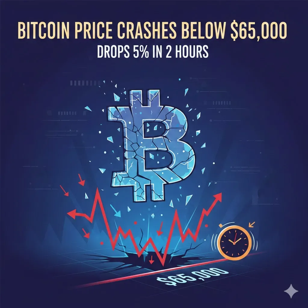 Bitcoin Flash Crash: BTC Anjlok di Bawah $65.000, Likuidasi $250 Juta dalam 120 Menit