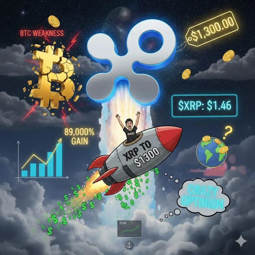 XRP Menuju $1.300? Spekulasi Liar Muncul di Tengah Pelemahan Bitcoin: Antara Visi Masa Depan atau Halusinasi Pasar?