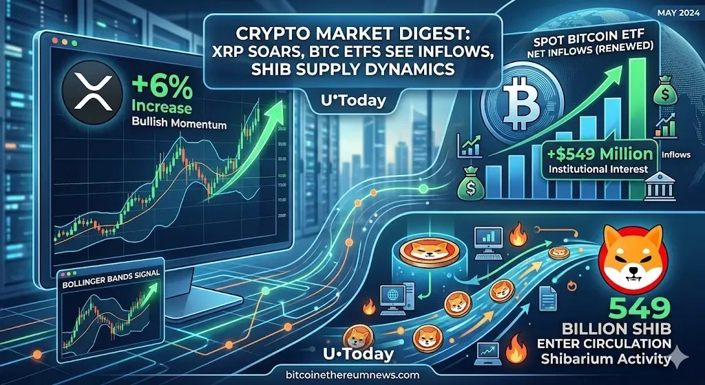 Crypto Digest: XRP Mengincar $1,50, ETF Bitcoin Catat Inflow Masif, dan Alarm Suplai Shiba Inu (SHIB)