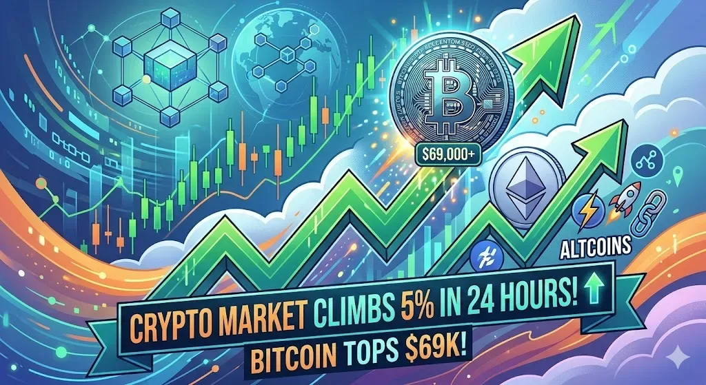 Pasar Kripto Bangkit: Bitcoin Tembus $69.000, Kapitalisasi Global Melonjak 5% dalam 24 Jam
