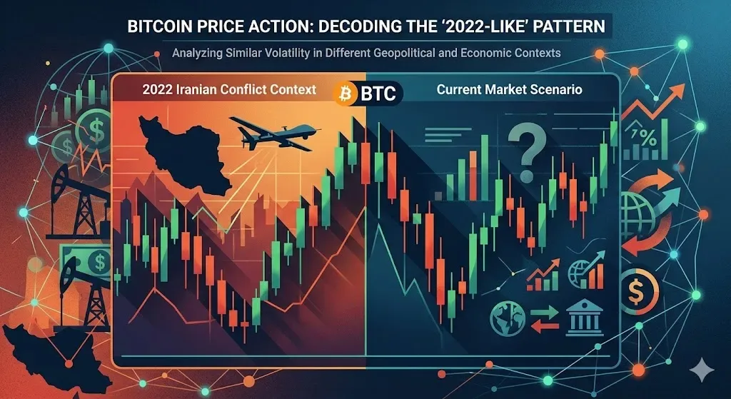Kemiripan Grafik 2022: Bitcoin Cetak Pola "War Chart" Iran, Tapi Analis Ungkap Alasan Mengapa Kondisi 2026 Jauh Berbeda!