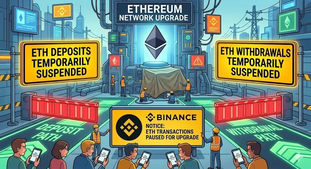Perhatian Pengguna Binance! Setoran dan Penarikan ETH Ditangguhkan Sementara Demi Pemutakhiran Jaringan Krusial!