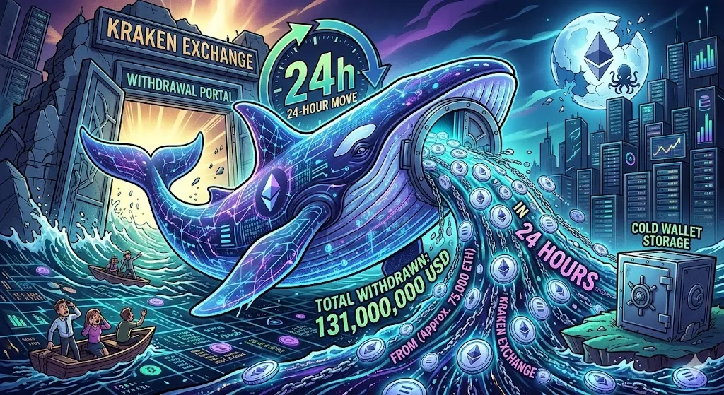 Whale Ethereum Tarik $131 Juta dari Kraken: Sinyal Akumulasi Masif dan Pengetatan Pasokan di Bursa