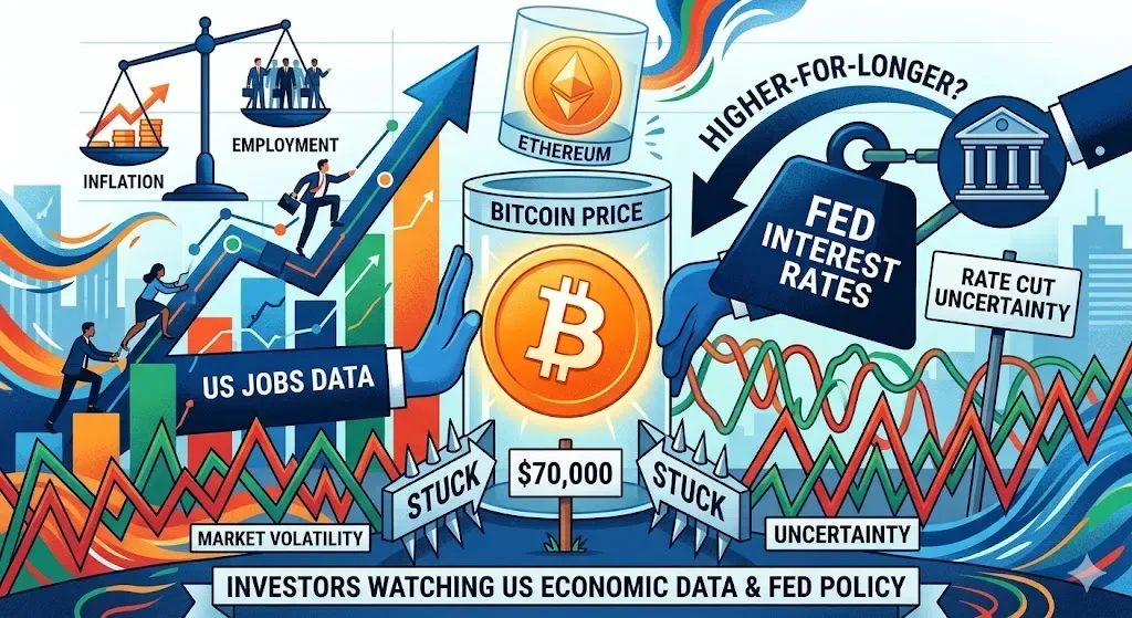 Bitcoin Terjepit: Data Tenaga Kerja AS Paksa Harga "Stuck" di Level $70.000