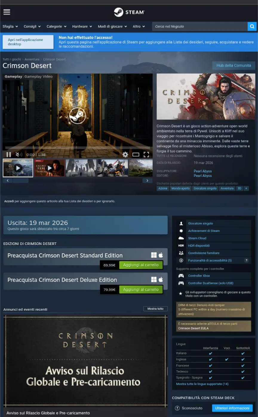 Bikin Gamers PC Ketar-Ketir, Crimson Desert Diam-Diam Tambahkan Denuvo DRM Seminggu Sebelum Rilis!