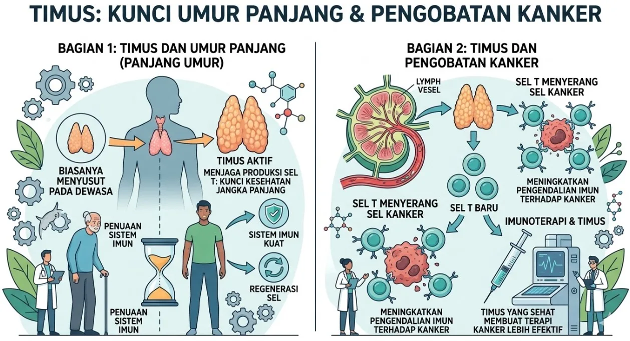 Kelenjar Timus Terbukti Krusial untuk Terapi Kanker dan Panjang Umur