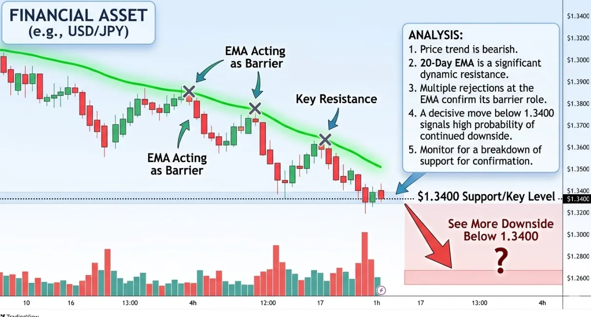 EMA 20 Hari Menjadi Resitensi Kunci GBPUSD Saat Tekanan Jual Mengancam di Bawah Level 1,3400