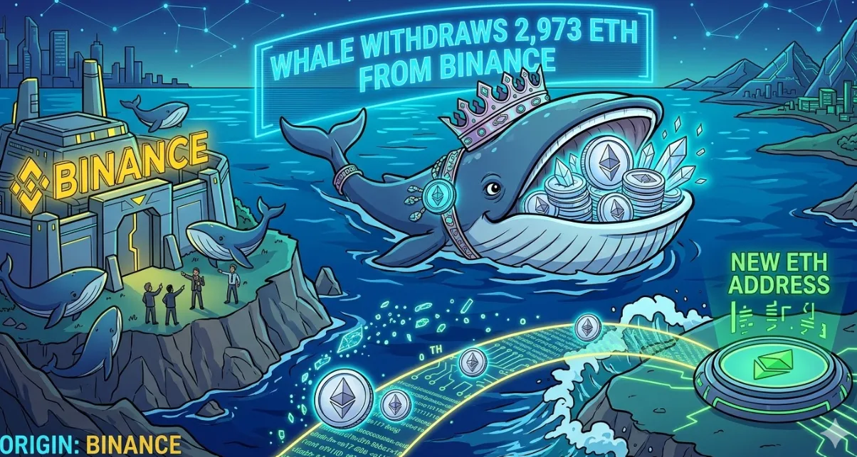 Gergasi Bergerak: Whale Keluarkan 2,973 ETH dari Binance ke Dompet Baharu