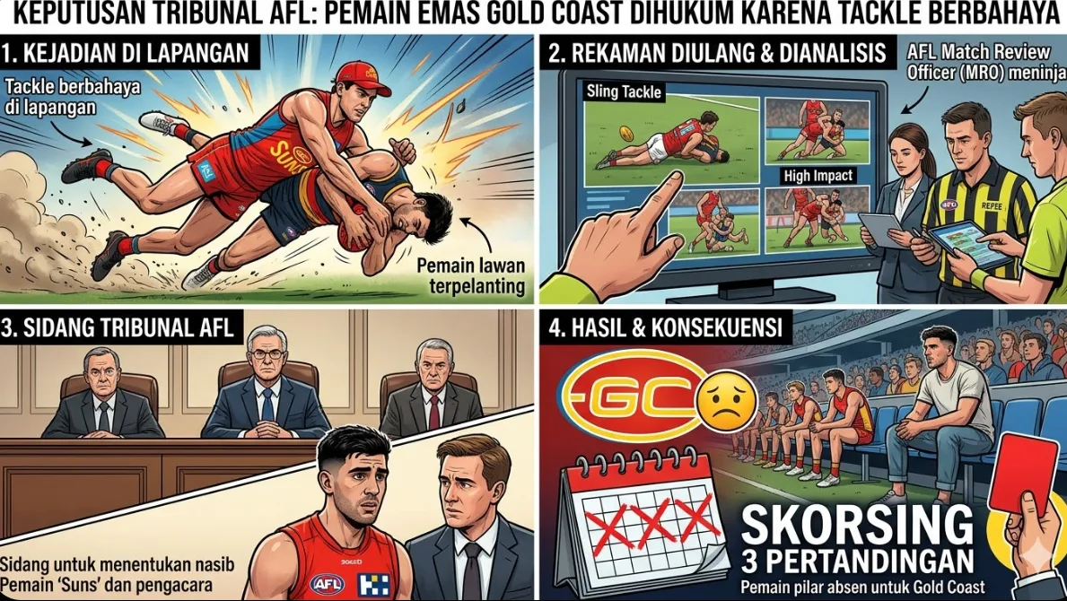 Putusan AFL Tribunal: Bintang Gold Coast Suns Terima Hukuman Terkait "Dangerous Tackle"