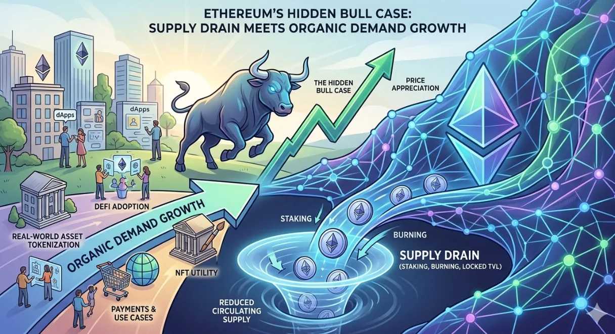 Narasi Bull Tersembunyi: Kelangkaan Suplai Ethereum vs Lonjakan Permintaan Organik