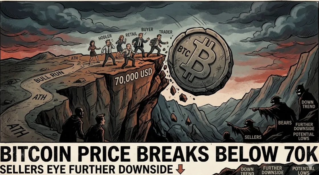 Bitcoin Anjlok: Harga Tembus di Bawah $70.000, Tekanan Jual Meningkat