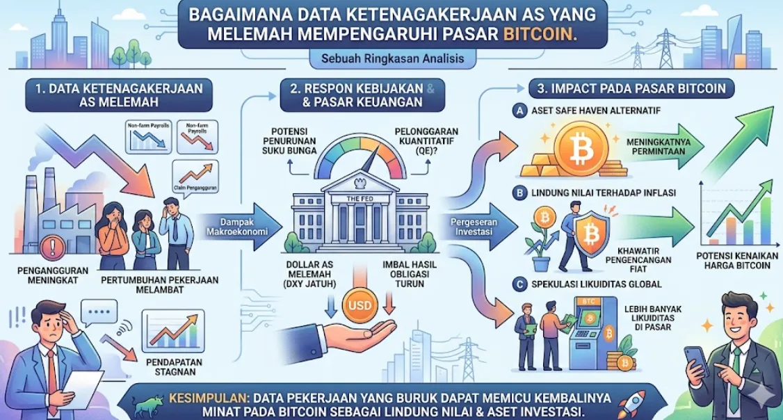 Laporan Pasar: Dampak Pelemahan Data Tenaga Kerja AS terhadap Bitcoin