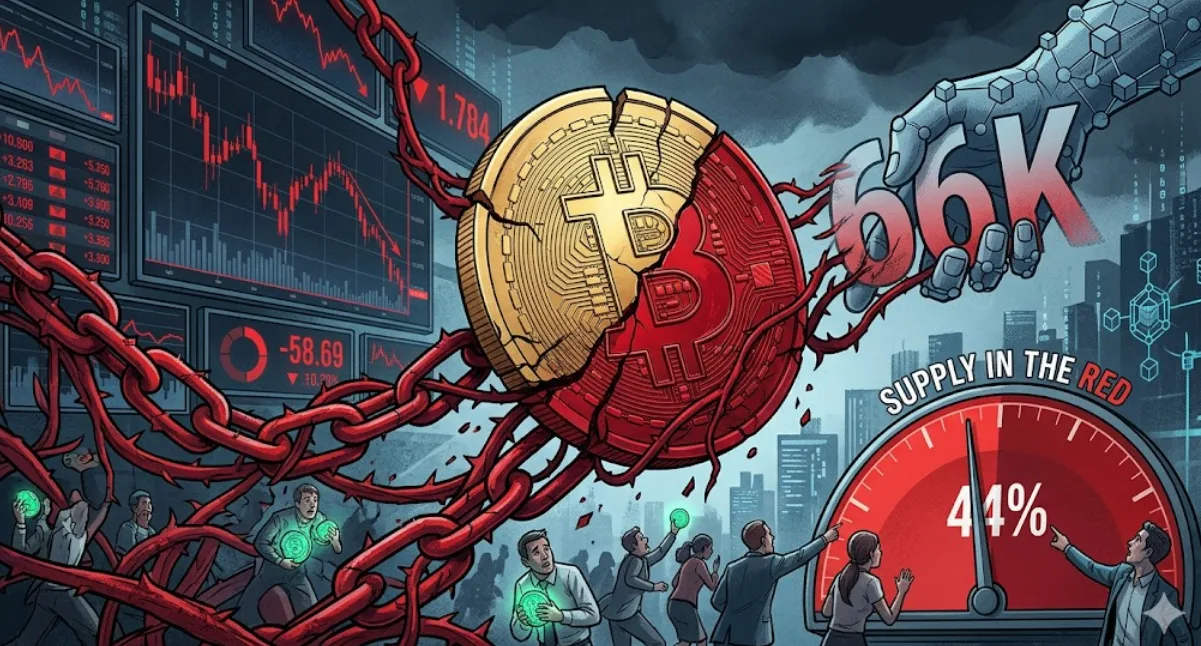 Crypto Alert! Bitcoin Bertahan di $66K Saat 44% Pemegang Aset Alami Kerugian