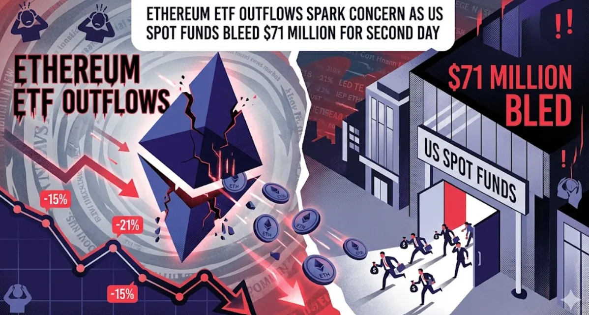 Institutional Bleeding! ETF Ethereum AS Kehilangan $71 Juta di Hari Kedua Eksodus