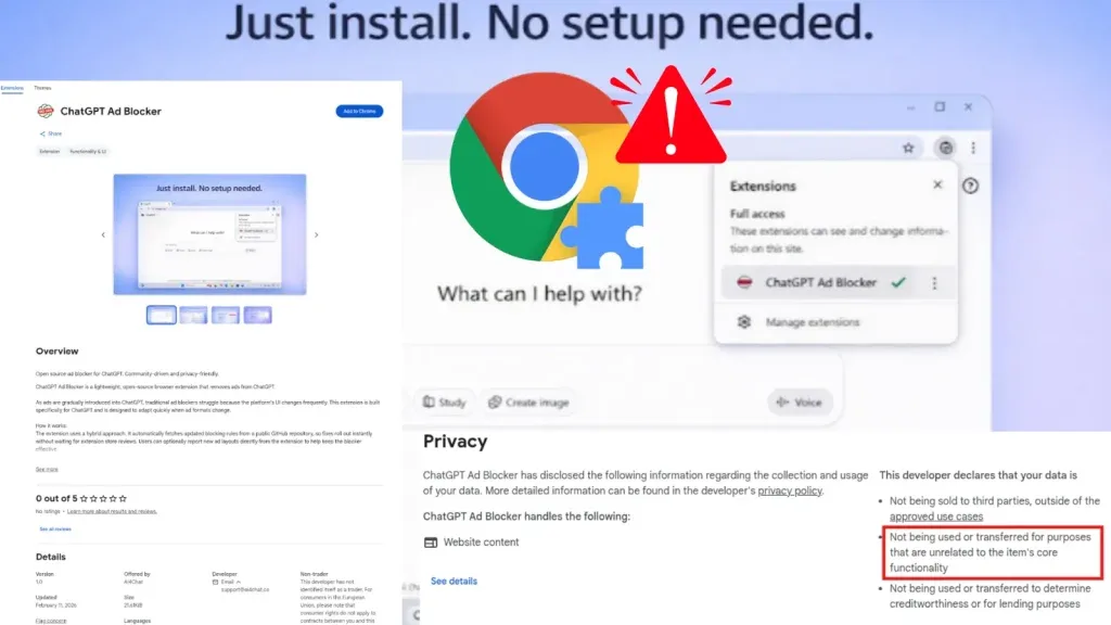 Waspada! Ekstensi Chrome "ChatGPT Ad Blocker" Ternyata Palsu dan Mencuri Percakapan Pengguna