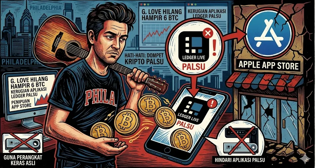 Tragedi G. Love: Musisi Kehilangan 6 BTC Akibat Aplikasi Ledger Palsu di App Store