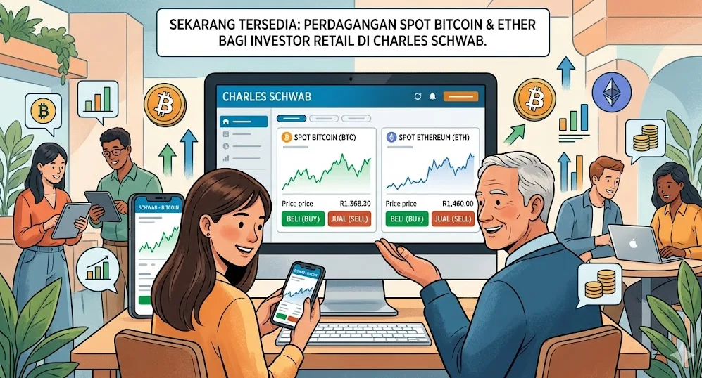 Era Baru Schwab: Jutaan Investor Ritel Kini Bisa Akses Spot Crypto Secara Langsung