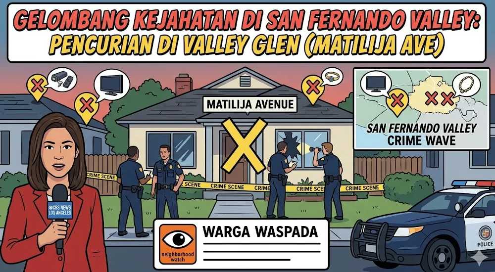 Gelombang Kriminalitas di San Fernando Valley Memanas Setelah Insiden Pembobolan Rumah di Valley Glen
