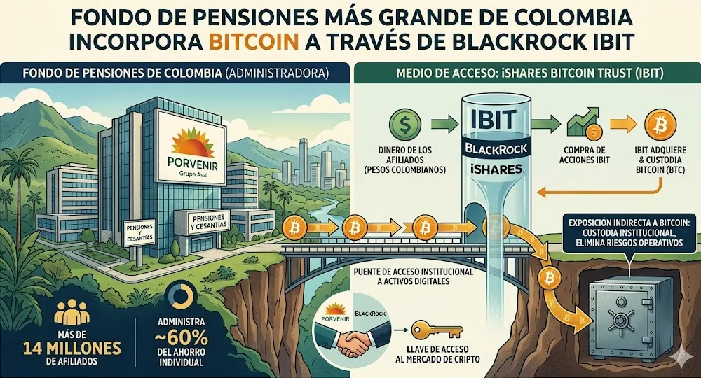 Ekspansi Latin: Dana Pensiun Terbesar Kolombia Adopsi Bitcoin via BlackRock IBIT dan Kedaulatan Aset Masa Depan 2026