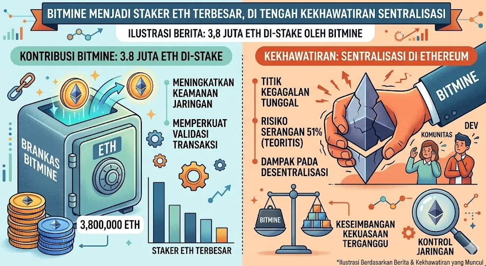 Dominasi Staking: Bitmine Kuasai 3,8 Juta ETH dan Tantangan Kedaulatan Desentralisasi Jaringan 2026